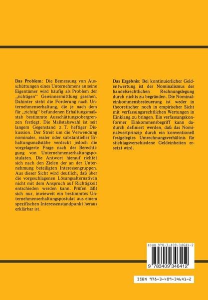 Produktbild: Unternehmenserhaltung und Gewinnbegriff