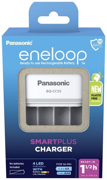 Produktbild: Panasonic Smart & Quick BQ-CC55 Akkupack-Ladeger&auml;t NiMH Micro (AAA), Mignon (AA)