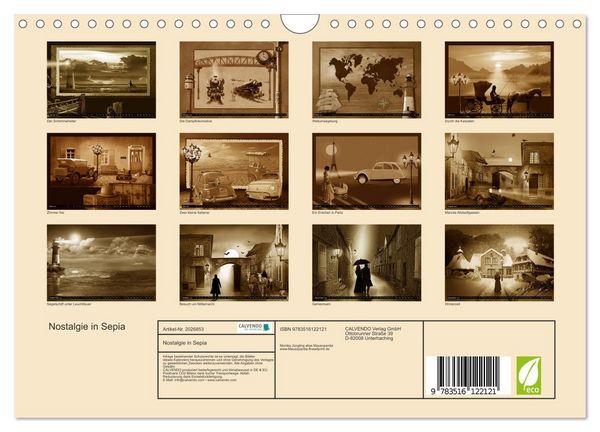Produktbild: Nostalgie in Sepia (Wandkalender 2026 DIN A4 quer), CALVENDO Monatskalender