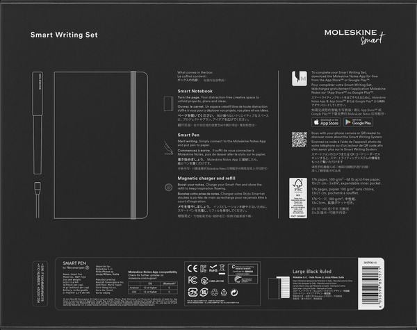 Produktbild: MOLESKINE SMART WRITING SET SMART PEN+ 3, SMART NOTEBOOK, L/