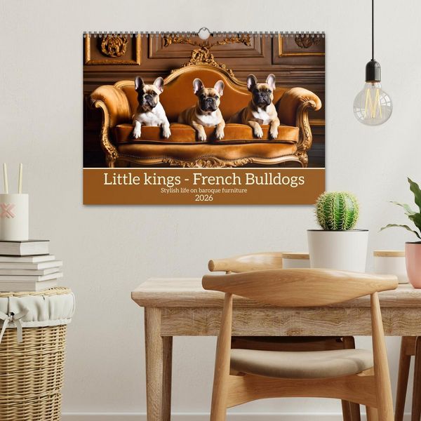 Produktbild: Little kings - French Bulldogs (Wall Calendar 2026 DIN A3 landscape), CALVENDO 12 Month Wall Calendar