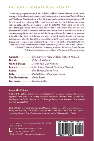 Produktbild: International Public Opinion and the Bosnia Crisis
