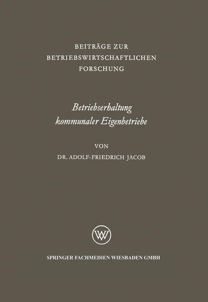 Produktbild: Betriebserhaltung kommunaler Eigenbetriebe