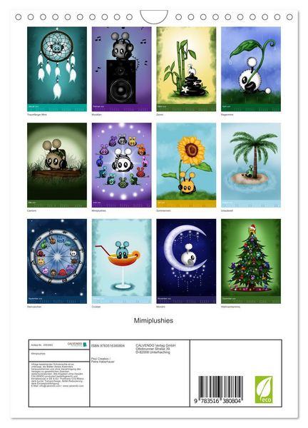 Produktbild: Mimiplushies (Wandkalender 2026 DIN A4 hoch), CALVENDO Monatskalender