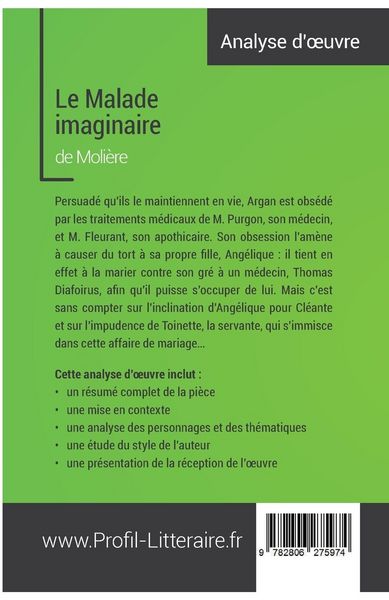Produktbild: Le Malade imaginaire de Moli&egrave;re (analyse approfondie)