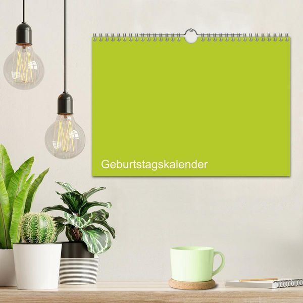 Produktbild: Bastel-Geburtstagskalender gr&uuml;n / Geburtstagskalender (Wandkalender 2026 DIN A4 quer), CALVENDO Monatskalender
