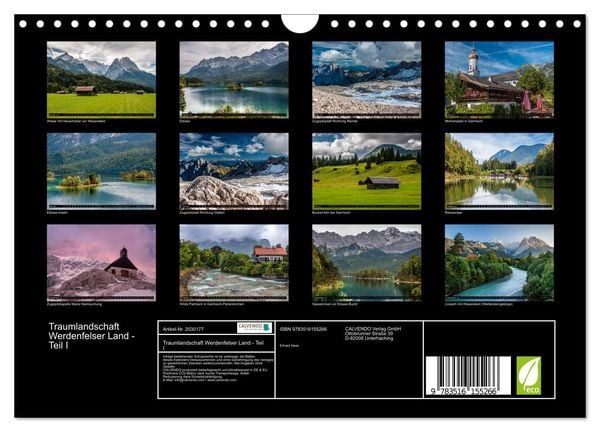 Produktbild: Traumlandschaft Werdenfelser Land - Teil I (Wandkalender 2026 DIN A4 quer), CALVENDO Monatskalender