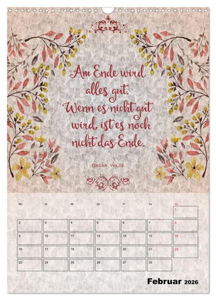 Produktbild: Lebensweisheiten zum Reflektieren (Wandkalender 2026 DIN A3 hoch), CALVENDO Monatskalender