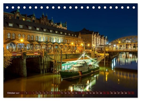 Produktbild: Magic Nights Hamburg (Tischkalender 2027 DIN A5 quer), CALVENDO Monatskalender