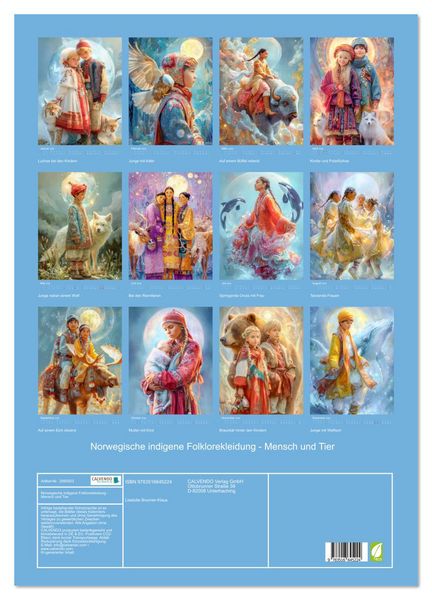Produktbild: Norwegische indigene Folklorekleidung - Mensch und Tier (Wandkalender 2026 DIN A2 hoch), CALVENDO Monatskalender