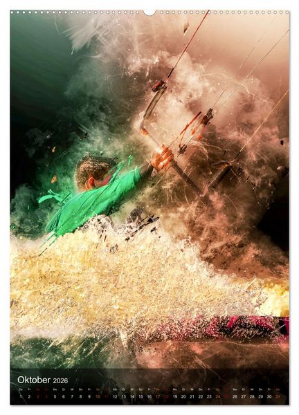 Produktbild: Kitesurfen - einfach cool (Wandkalender 2026 DIN A2 hoch), CALVENDO Monatskalender