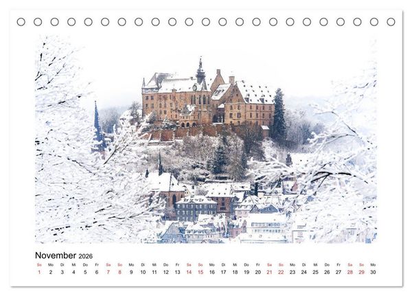 Produktbild: Marburg an der Lahn - ein Jahr in Bildern (Tischkalender 2026 DIN A5 quer), CALVENDO Monatskalender