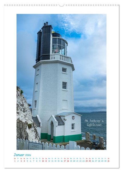 Produktbild: Leuchtt&uuml;rme an britischen K&uuml;sten (hochwertiger Premium Wandkalender 2026 DIN A2 hoch), Kunstdruck in Hochglanz