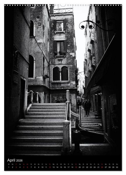 Produktbild: Venice Noir - Das etwas andere Venedig (hochwertiger Premium Wandkalender 2026 DIN A2 hoch), Kunstdruck in Hochglanz