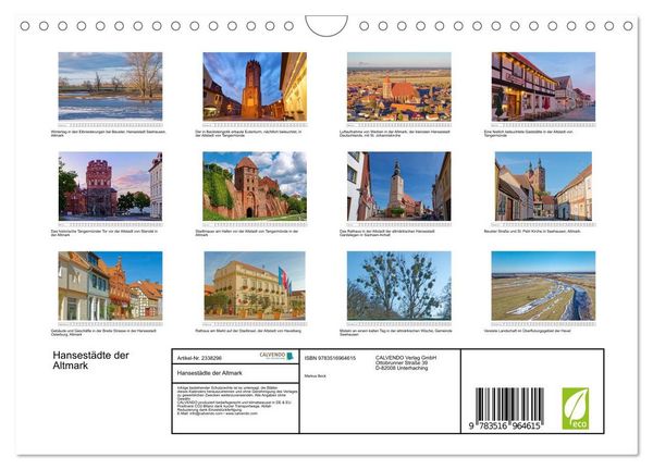 Produktbild: Hansest&auml;dte der Altmark (Wandkalender 2027 DIN A4 quer), CALVENDO Monatskalender