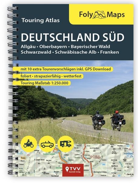 FolyMaps Touring Atlas Deutschland Süd 1:250.000, Gebundene Ausgabe von , TVV Touristik-Verlag GmbH, 978-3-937063-57-7