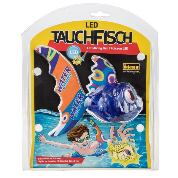 Idena Tauchfisch mit Licht blau 24x19x8cm