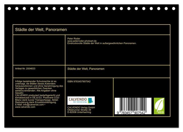 Produktbild: St&auml;dte der Welt, Panoramen (Tischkalender 2026 DIN A5 quer), CALVENDO Monatskalender