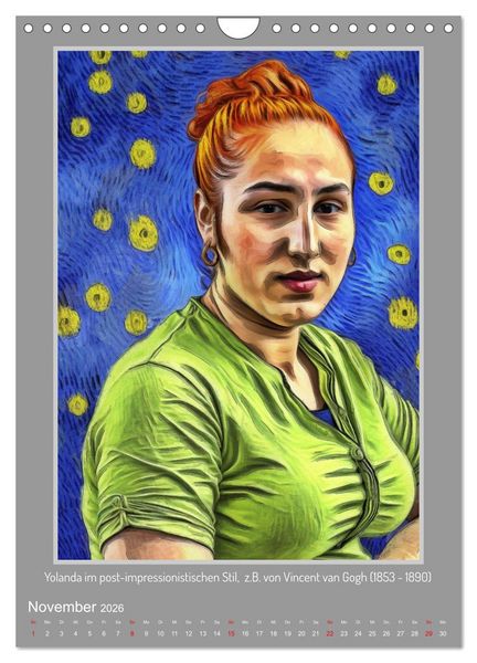 Produktbild: Yolanda in der Kunstgalerie (Wandkalender 2026 DIN A4 hoch), CALVENDO Monatskalender
