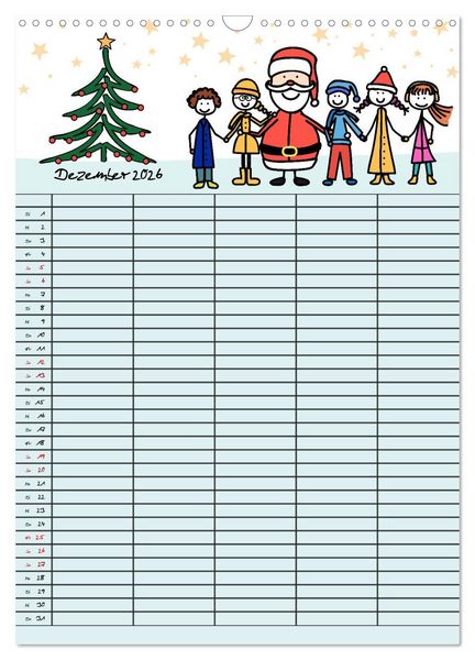 Produktbild: Fr&ouml;hlicher Familienplaner (Wandkalender 2026 DIN A3 hoch), CALVENDO Monatskalender
