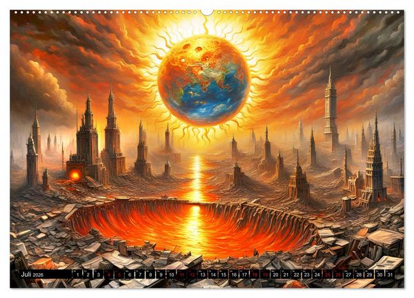 Produktbild: Zukunftsvisionen Wenn die Sonne zum Feind wird (hochwertiger Premium Wandkalender 2026 DIN A2 quer), Kunstdruck in Hochglanz