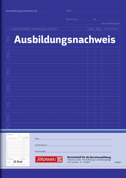 Produktbild: Brunnen Heft A4 Ausbildungsnachweis 1W/1S