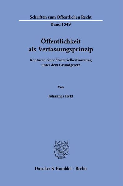 Produktbild: &Ouml;ffentlichkeit als Verfassungsprinzip