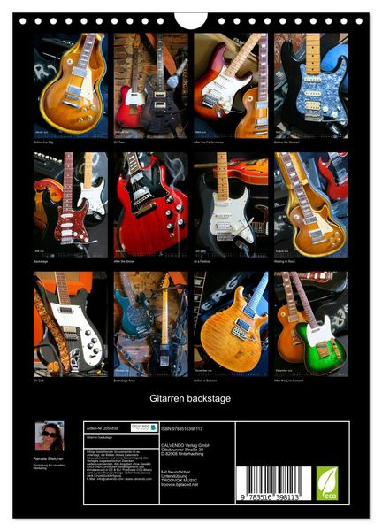 Produktbild: Gitarren backstage (Wandkalender 2026 DIN A4 hoch), CALVENDO Monatskalender