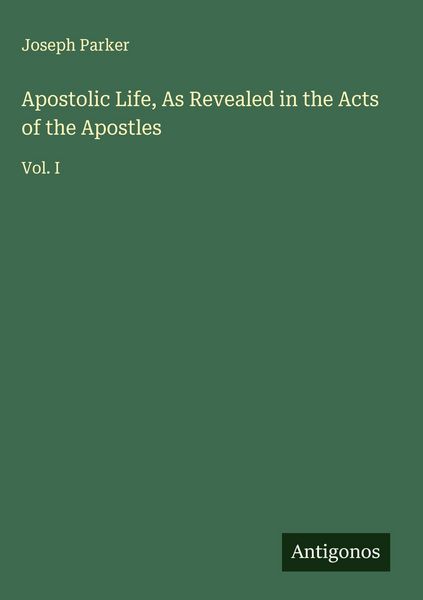 Produktbild: Apostolic Life, As Revealed in the Acts of the Apostles