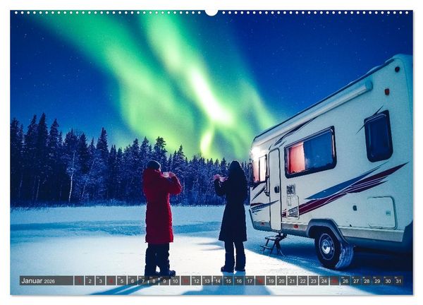 Produktbild: Abenteuer Wildcamping - Mit dem Camper um die Welt (hochwertiger Premium Wandkalender 2026 DIN A2 quer), Kunstdruck in Hochglanz