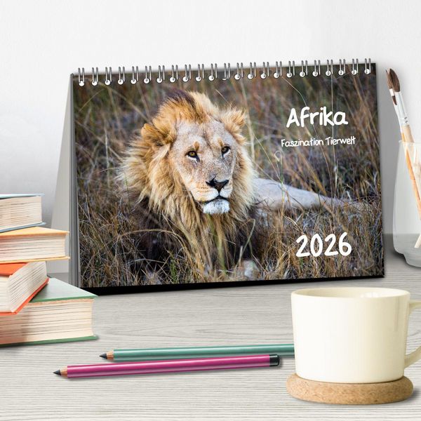 Produktbild: Afrika - Faszination Tierwelt (Tischkalender 2026 DIN A5 quer), CALVENDO Monatskalender