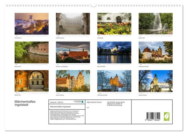 Produktbild: M&auml;rchenhaftes Ingolstadt (hochwertiger Premium Wandkalender 2026 DIN A2 quer), Kunstdruck in Hochglanz