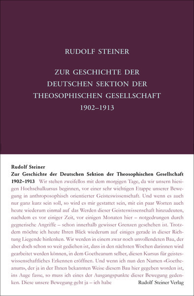 Produktbild: Zur Geschichte der Deutschen Sektion der Theosophischen Gesellschaft 1902&ndash;1913