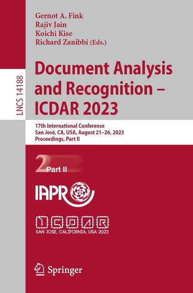 Produktbild: Document Analysis and Recognition - ICDAR 2023