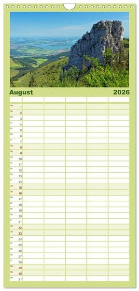 Produktbild: Familienplaner 2026 - Traumhafter Chiemsee &ndash; Impressionen vom Bayerischen Meer mit 5 Spalten (Wandkalender, 21 x 45 cm) CALVENDO