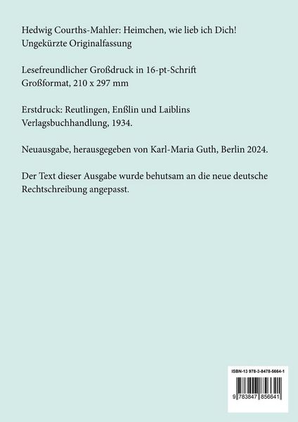 Produktbild: Heimchen, wie lieb ich Dich! (Gro&szlig;druck)