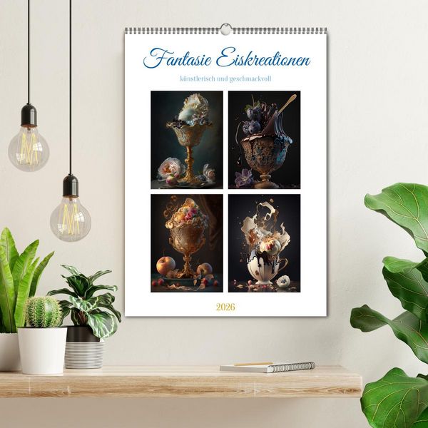 Produktbild: Fantasie Eiskreationen (Wandkalender 2026 DIN A2 hoch), CALVENDO Monatskalender