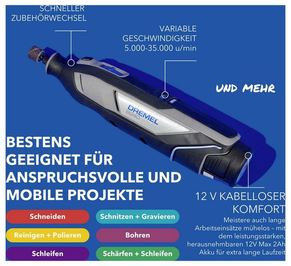 Produktbild: Dremel DREMEL 8240-3-MB (ohne Akku) F0138240KB Multifunktionswerkzeug ohne Akku, ohne Ladeger&auml;t 12 V