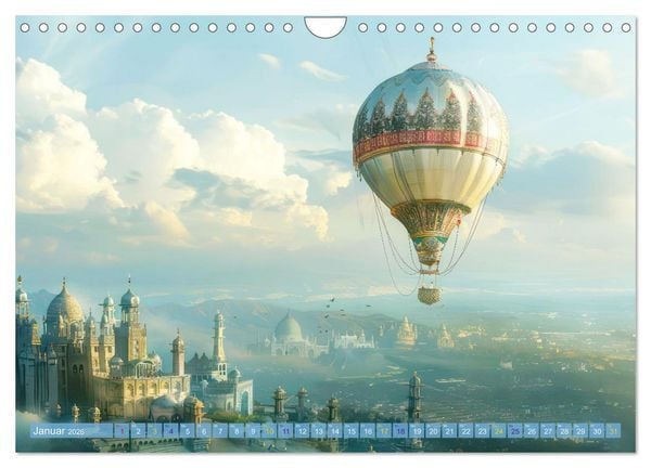 Produktbild: Ballonfahrt - Fantasie Stil (Wandkalender 2026 DIN A4 quer), CALVENDO Monatskalender