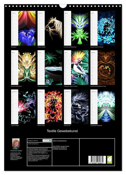 Produktbild: Textile Gewebekunst (Wandkalender 2027 DIN A3 hoch), CALVENDO Monatskalender