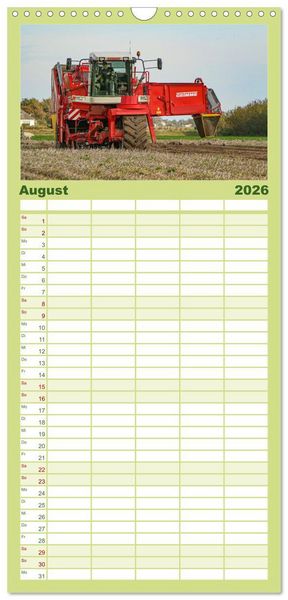 Produktbild: Familienplaner 2026 - Landtechnik im Einsatz mit 5 Spalten (Wandkalender, 21 x 45 cm) CALVENDO