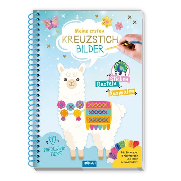 Produktbild: Tr&ouml;tsch Bastelbuch Besch&auml;ftigungsbuch Meine ersten Kreuzstichbilder Niedliche Tiere