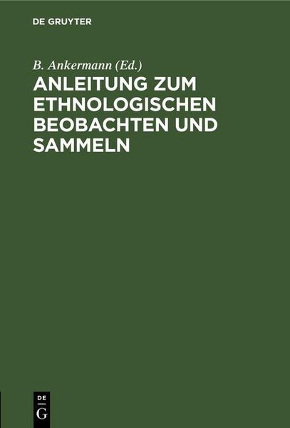 Produktbild: Anleitung zum ethnologischen Beobachten und Sammeln