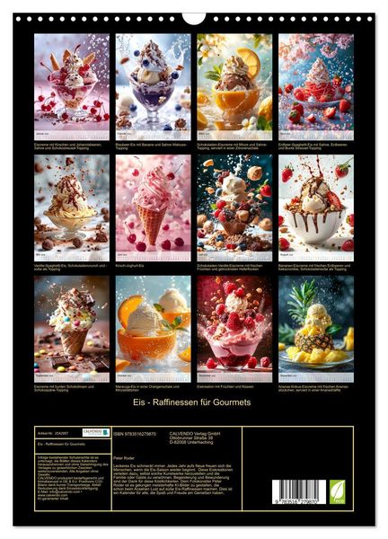 Produktbild: Eis - Raffinessen f&uuml;r Gourmets (Wandkalender 2026 DIN A3 hoch), CALVENDO Monatskalender