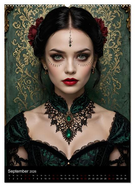 Produktbild: Gothic beauties - Sch&ouml;nheiten der Nacht (hochwertiger Premium Wandkalender 2026 DIN A2 hoch), Kunstdruck in Hochglanz