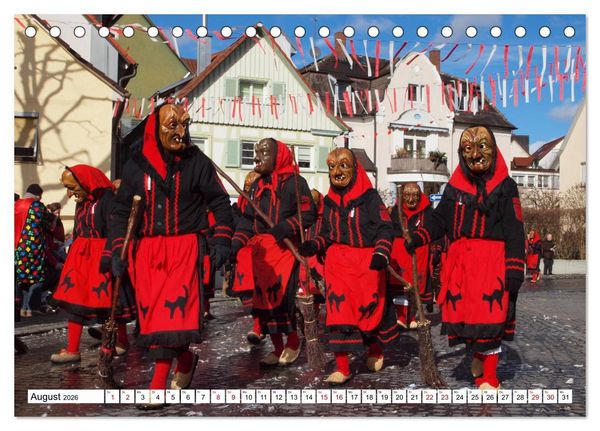 Produktbild: Fasnet in Oberschwaben und auf der Alb (Tischkalender 2026 DIN A5 quer), CALVENDO Monatskalender