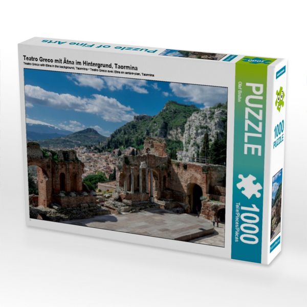 Produktbild: CALVENDO Puzzle Teatro Greco mit &Auml;tna im Hintergrund, Taormina | 1000 Teile Lege-Gr&ouml;&szlig;e 64x48cm Foto-Puzzle f&uuml;r gl&uuml;ckliche Stunden