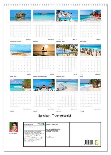 Produktbild: Sansibar - Traumreiseziel (Wandkalender 2026 DIN A2 hoch), CALVENDO Monatskalender