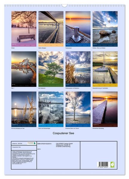 Produktbild: Cospudener See (Wandkalender 2026 DIN A2 hoch), CALVENDO Monatskalender