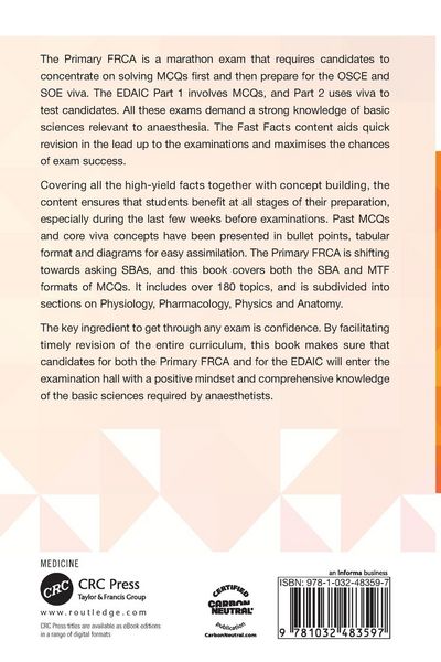 Produktbild: Fast Facts for the Primary FRCA and EDAIC